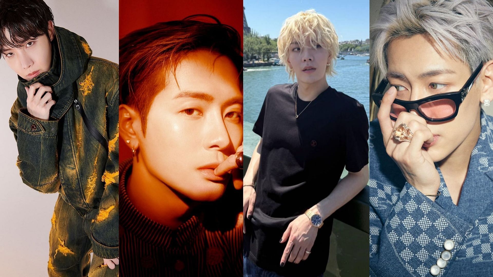 BTS' j-hope, NCT's Yuta, GOT7's Jackson Wang, and BamBam (Image via Instagram/@uarmyhope, yuu_taa_1026, @jacksonwang852g7, @bambam1a)